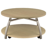  Coaster Furniture Dacre 720318 Round Engineered Wood Top Coffee Table - Greige IMAGE 8