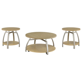  Coaster Furniture Dacre 720318-S3 3-piece Round Coffee and End Table Set - Greige IMAGE 1