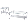  Coaster Furniture Saide 720338-S2 2-piece Glass Top Coffee and End Table Set - Chrome IMAGE 1