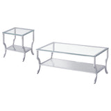  Coaster Furniture Saide 720338-S2 2-piece Glass Top Coffee and End Table Set - Chrome IMAGE 1