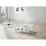  Coaster Furniture Saide 720338-S2 2-piece Glass Top Coffee and End Table Set - Chrome IMAGE 2