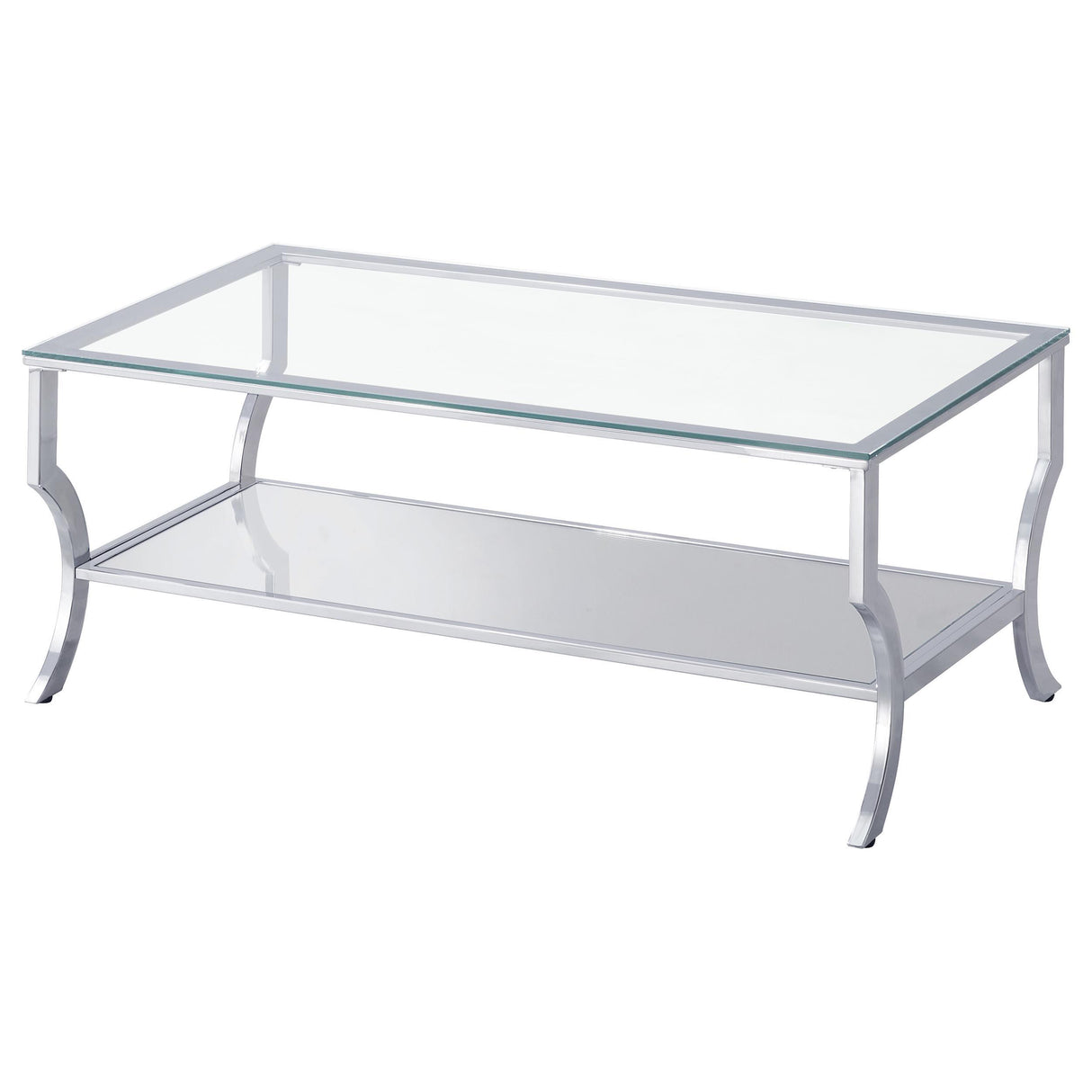  Coaster Furniture Saide 720338-S2 2-piece Glass Top Coffee and End Table Set - Chrome IMAGE 4
