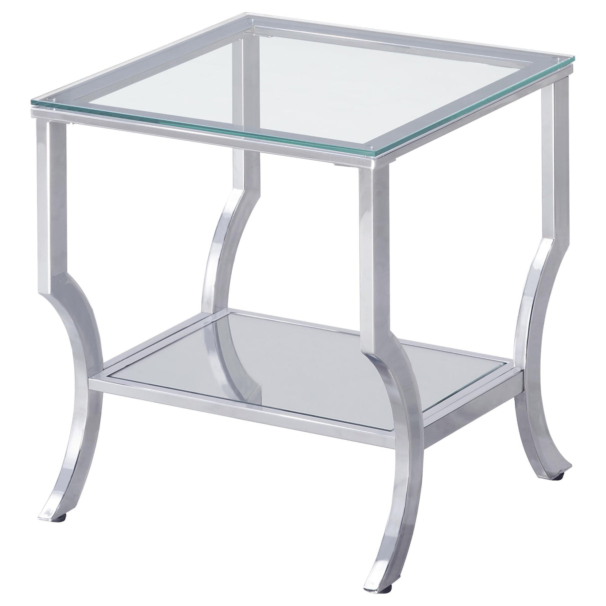  Coaster Furniture Saide 720338-S3 3-piece Glass Top Coffee and End Table Set - Chrome IMAGE 3