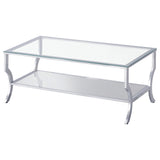  Coaster Furniture Saide 720338-S3 3-piece Glass Top Coffee and End Table Set - Chrome IMAGE 4