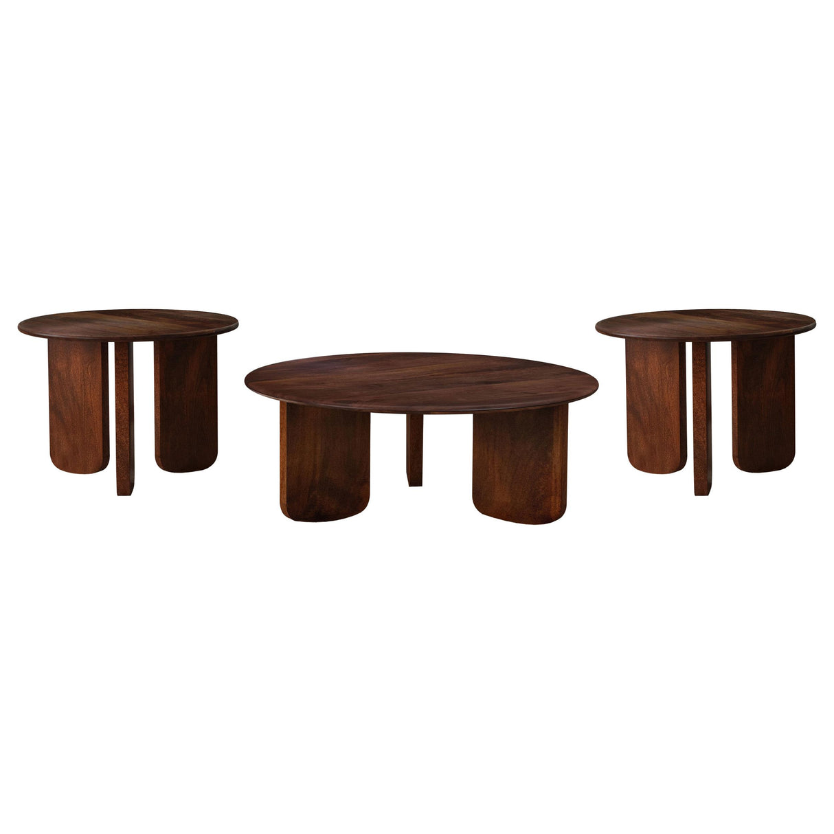  Coaster Furniture Dale 721998-S3 3-piece Solid Wood Coffee and End Table Set - Brown IMAGE 1