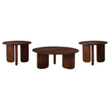  Coaster Furniture Dale 721998-S3 3-piece Solid Wood Coffee and End Table Set - Brown IMAGE 1