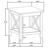  Coaster Furniture Skyview 722087 Square Pine Wood End Table with Shelf - White IMAGE 2