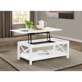  Coaster Furniture Skyview 722088 44-inch Rectangular Lift Top Coffee Table - White IMAGE 9