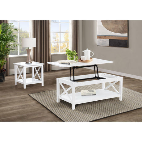  Coaster Furniture Skyview 722088-S2 2-piece Rectangular Lift Top Coffee Table Set - White IMAGE 5