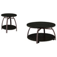  Coaster Furniture Dacre 722208-S2 2-piece Round Coffee and End Table Set - Dark Charcoal IMAGE 1