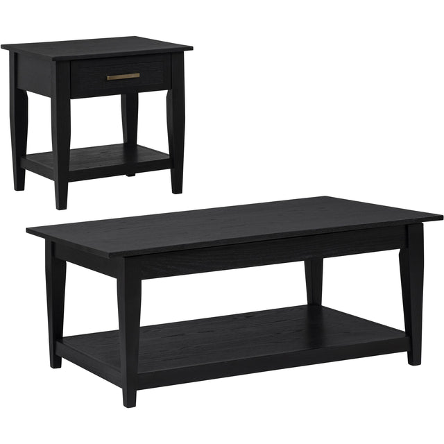  Coaster Furniture Lindenton 722728-S2 2-piece Wood Lift-Top Coffee and End Table Set - Black IMAGE 1
