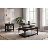  Coaster Furniture Lindenton 722728-S2 2-piece Wood Lift-Top Coffee and End Table Set - Black IMAGE 2