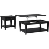  Coaster Furniture Lindenton 722728-S2 2-piece Wood Lift-Top Coffee and End Table Set - Black IMAGE 4