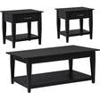  Coaster Furniture Lindenton 722728-S3 3-piece Wood Lift-Top Coffee and End Table Set - Black IMAGE 1