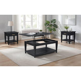  Coaster Furniture Lindenton 722728-S3 3-piece Wood Lift-Top Coffee and End Table Set - Black IMAGE 2