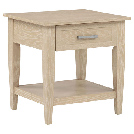  Coaster Furniture Lindenton 722757 1-drawer Wood Occasional End Table - Blonde IMAGE 1