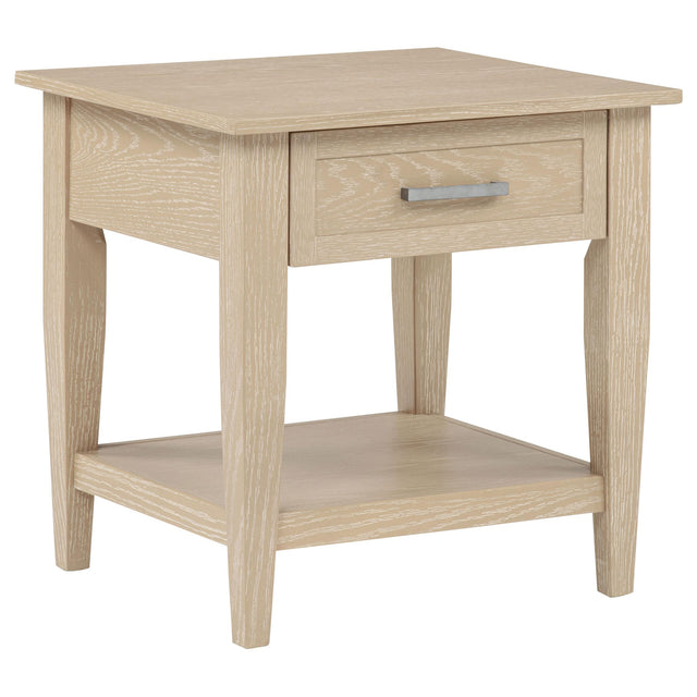 Coaster Furniture Lindenton 722757 1-drawer Wood Occasional End Table - Blonde IMAGE 1