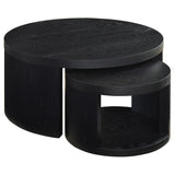  Coaster Furniture Sweeney 722820 2-piece Round Wood Occasional Nesting Table Set - Black IMAGE 1