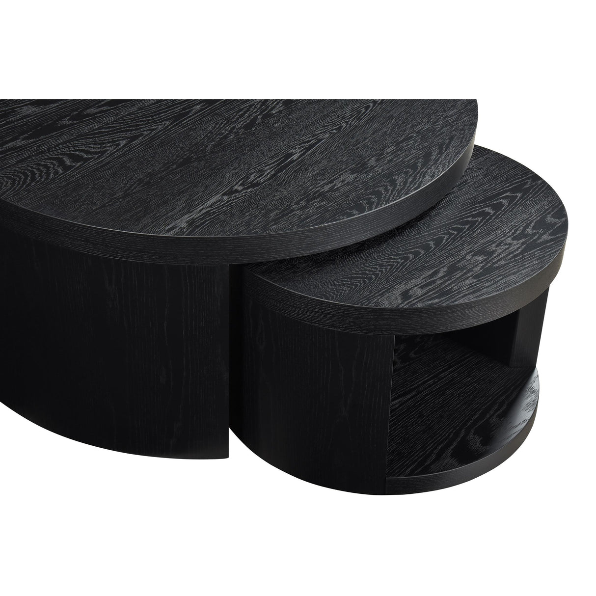  Coaster Furniture Sweeney 722820 2-piece Round Wood Occasional Nesting Table Set - Black IMAGE 2