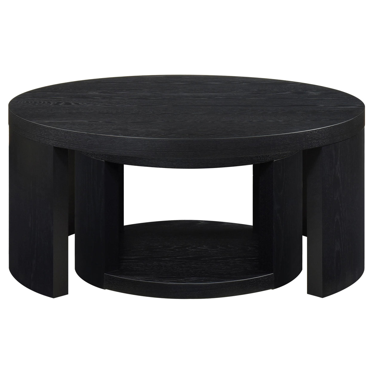  Coaster Furniture Sweeney 722820 2-piece Round Wood Occasional Nesting Table Set - Black IMAGE 3