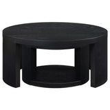  Coaster Furniture Sweeney 722820 2-piece Round Wood Occasional Nesting Table Set - Black IMAGE 3