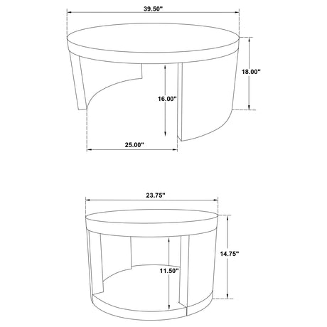  Coaster Furniture Sweeney 722820 2-piece Round Wood Occasional Nesting Table Set - Black IMAGE 4