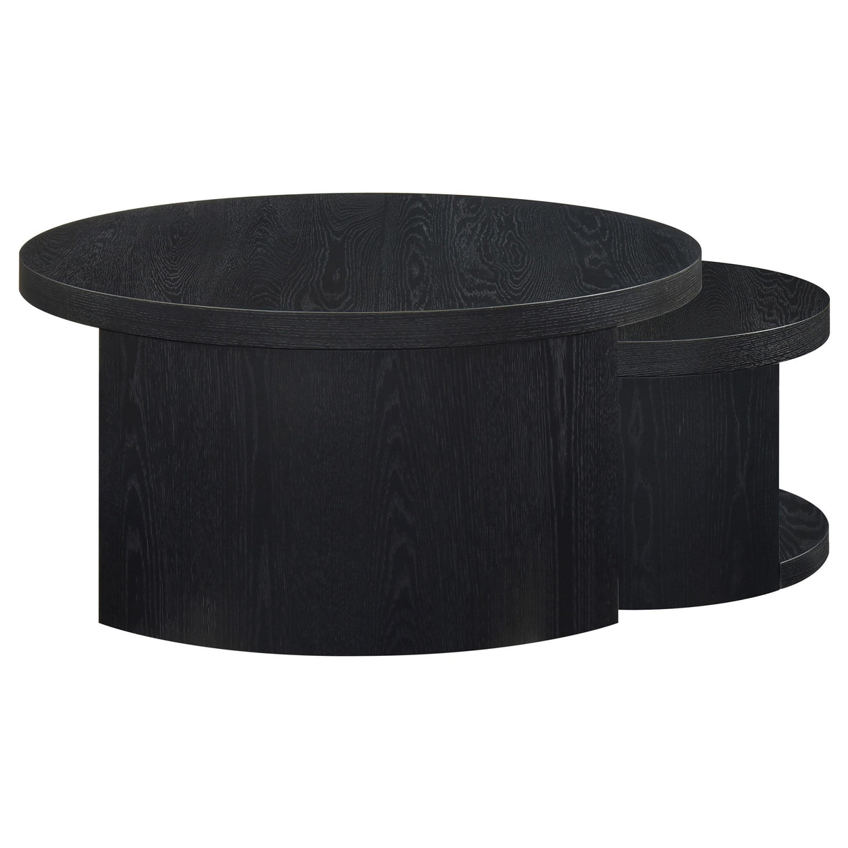  Coaster Furniture Sweeney 722820 2-piece Round Wood Occasional Nesting Table Set - Black IMAGE 6