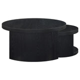  Coaster Furniture Sweeney 722820 2-piece Round Wood Occasional Nesting Table Set - Black IMAGE 6