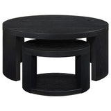  Coaster Furniture Sweeney 722820 2-piece Round Wood Occasional Nesting Table Set - Black IMAGE 8