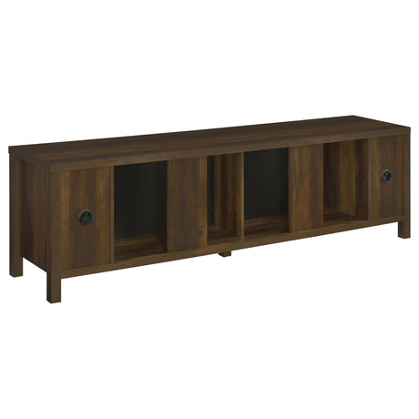  Coaster Furniture Carey 722823 79-inch TV Stand Fireplace Media Console - Dark Pine IMAGE 1