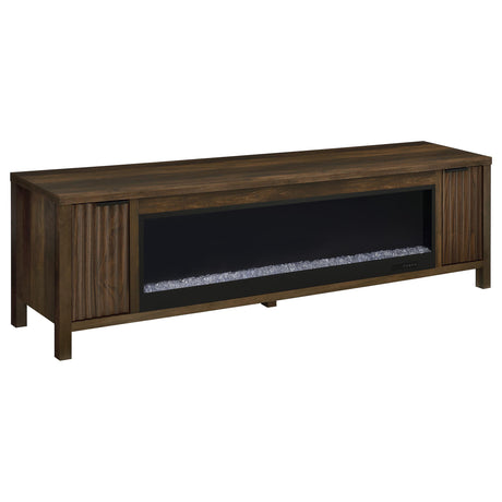  Coaster Furniture Carey 722823 79-inch TV Stand Fireplace Media Console - Dark Pine IMAGE 7