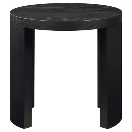  Coaster Furniture Sweeney 722827 24-inch Round Wood Occasional End Table - Black IMAGE 1