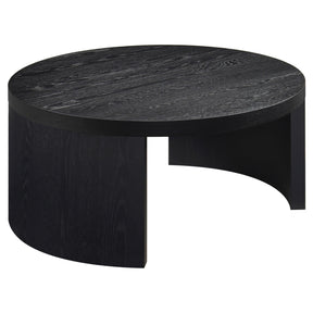  Coaster Furniture Sweeney 722828 39-inch Round Wood Occasional Coffee Table - Black IMAGE 1