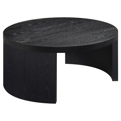  Coaster Furniture Sweeney 722828 39-inch Round Wood Occasional Coffee Table - Black IMAGE 1