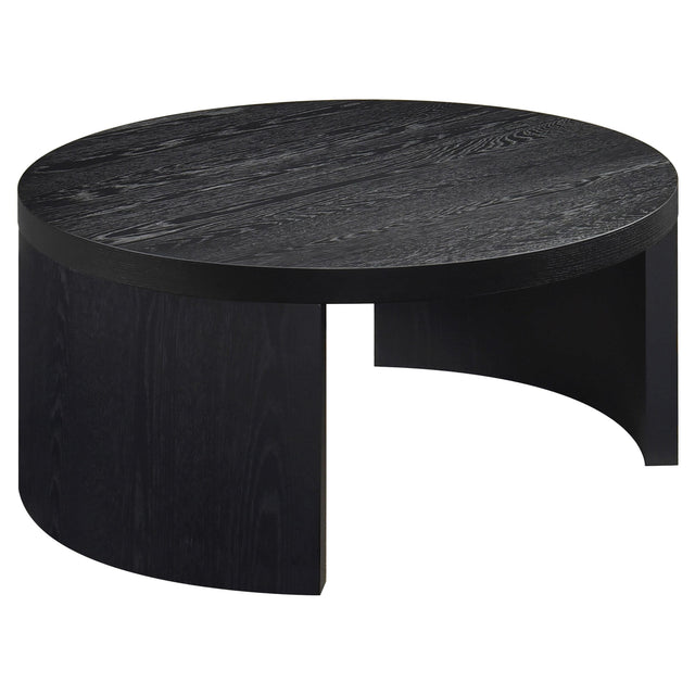  Coaster Furniture Sweeney 722828 39-inch Round Wood Occasional Coffee Table - Black IMAGE 1