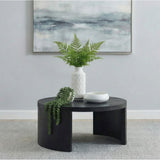  Coaster Furniture Sweeney 722828 39-inch Round Wood Occasional Coffee Table - Black IMAGE 2