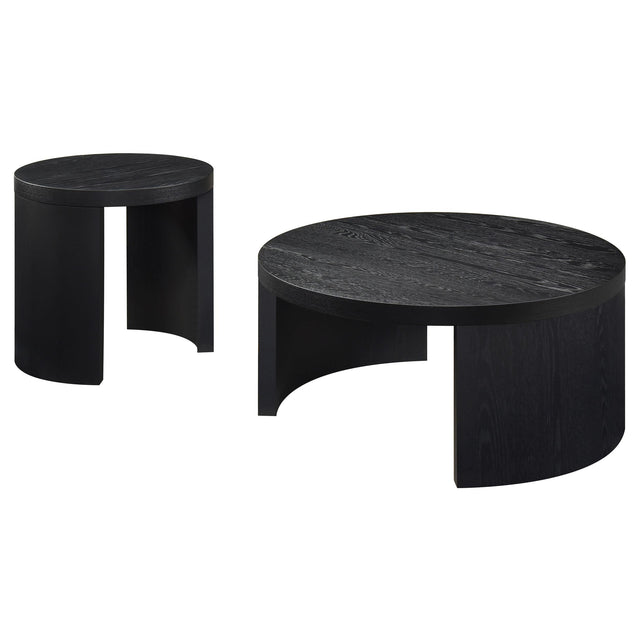  Coaster Furniture Sweeney 722828-S2 2-piece Coffee and End Occasional Table Set - Black IMAGE 1