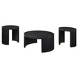  Coaster Furniture Sweeney 722828-S3 3-piece Coffee and End Occasional Table Set - Black IMAGE 1