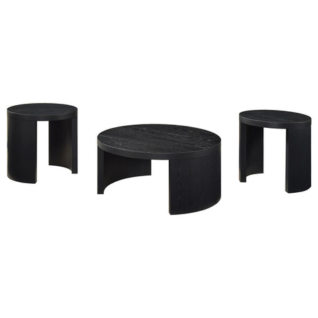  Coaster Furniture Sweeney 722828-S3 3-piece Coffee and End Occasional Table Set - Black IMAGE 1