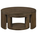 Coaster Furniture Sweeney 722830 2-piece Round Wood Occasional Nesting Table Set - Dark Walnut IMAGE 2