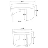  Coaster Furniture Sweeney 722830 2-piece Round Wood Occasional Nesting Table Set - Dark Walnut IMAGE 4