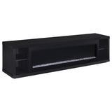  Coaster Furniture Deiter 722833 79-inch TV Stand Fireplace Media Console - Black IMAGE 1