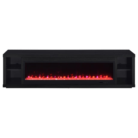  Coaster Furniture Deiter 722833 79-inch TV Stand Fireplace Media Console - Black IMAGE 10