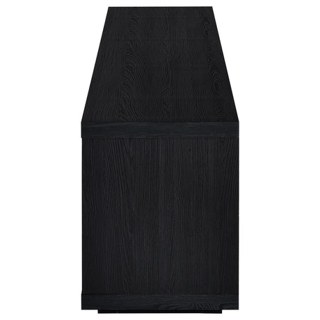  Coaster Furniture Deiter 722833 79-inch TV Stand Fireplace Media Console - Black IMAGE 2
