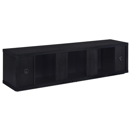  Coaster Furniture Deiter 722833 79-inch TV Stand Fireplace Media Console - Black IMAGE 4