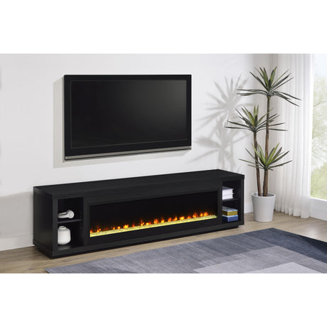  Coaster Furniture Deiter 722833 79-inch TV Stand Fireplace Media Console - Black IMAGE 5