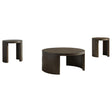  Coaster Furniture Sweeney 722838-S3 3-piece Coffee and End Occasional Table Set - Dark Walnut IMAGE 1