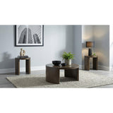  Coaster Furniture Sweeney 722838-S3 3-piece Coffee and End Occasional Table Set - Dark Walnut IMAGE 2