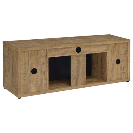  Coaster Furniture Fuller 722852 60-inch 2-door TV Stand Fireplace Media Console - Mango IMAGE 1