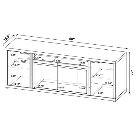  Coaster Furniture Fuller 722852 60-inch 2-door TV Stand Fireplace Media Console - Mango IMAGE 14
